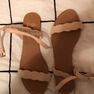 Faith scallop nude sandal beach vibes chic